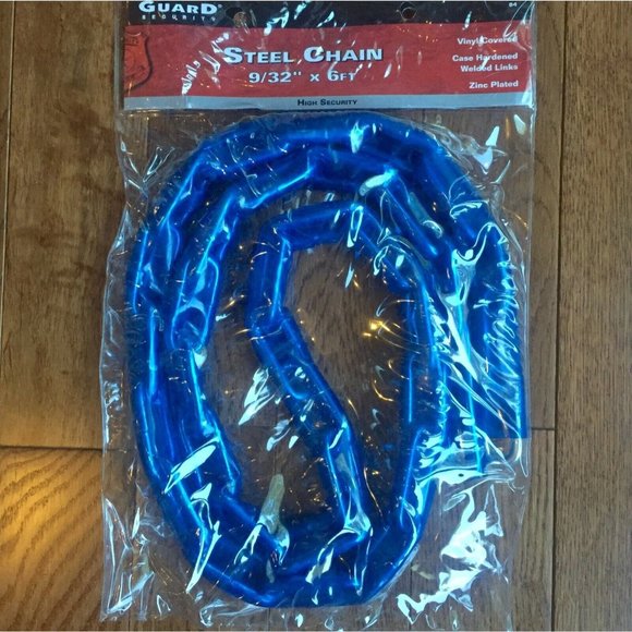 Steel Chain Heavy Duty Security 6 foot Vinyl Covered Rust Weather Resistant 6 ft - Picture 2 of 12